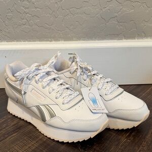 Reebok Classic White and Silver Trainers